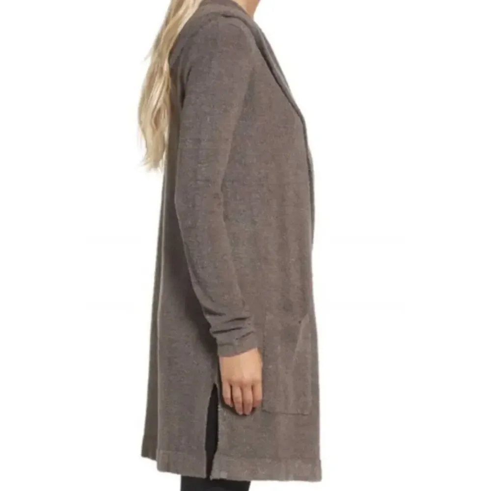 Barefoot Dreams Cozychic Lite Coastal Hooded Cardigan XS/S Brown‎